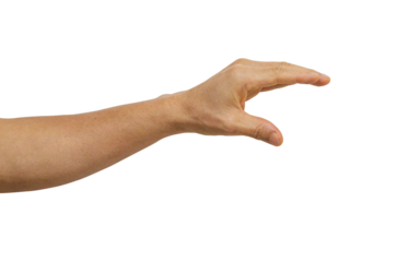 Man hands isolated on a transparent background.
