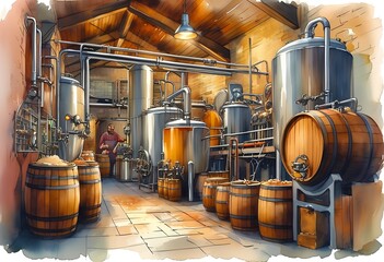 Naklejka premium beer brewing