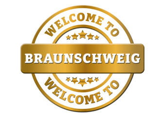 old sticker welcome to Braunschweig city