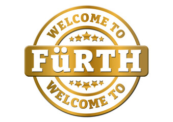 gold sticker welcome to Fuerth city
