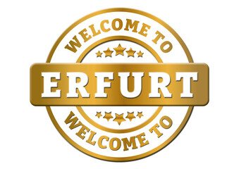 gold sticker welcome to Erfurt city