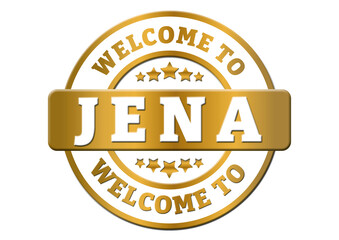 gold sticker welcome to Jena city