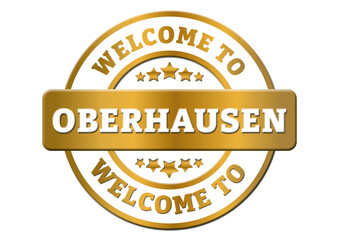 gold sticker welcome to Oberhausen city