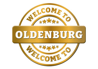Obraz premium gold sticker welcome to Oldenburg city