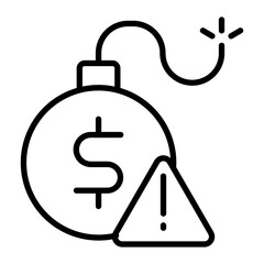 Debt Vector Line Icon Design