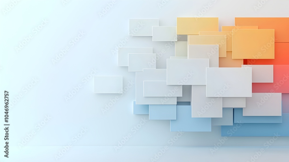 Poster vibrant geometric gradient backdrop with minimalist prism shapes perfect for social media banners ad