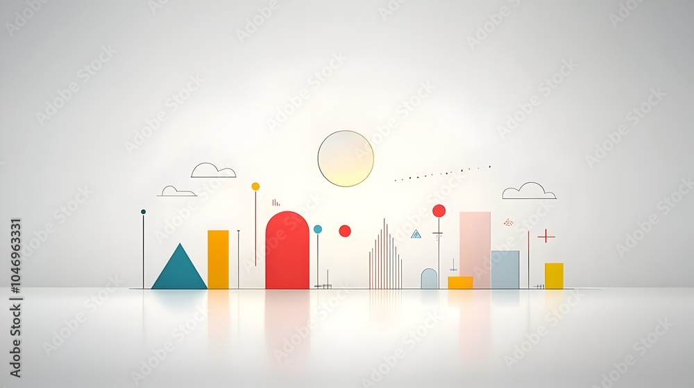 Poster minimalist geometric prism shapes over sleek gradient background designed for vibrant social media c
