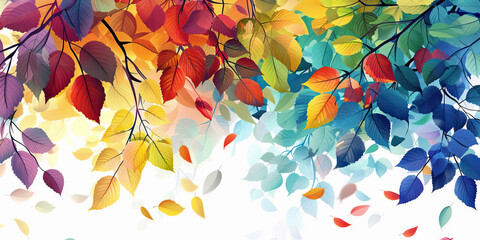 Colorful Cladodes: Leaves of different shades and shapes gracefully drape the branches of a tree, showcasing nature's palette.