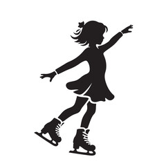 Silhouette of Girl Figure Skating on Ice