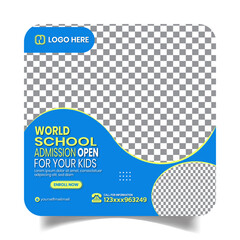 Unique Beautiful Social Media School Post Design Banner