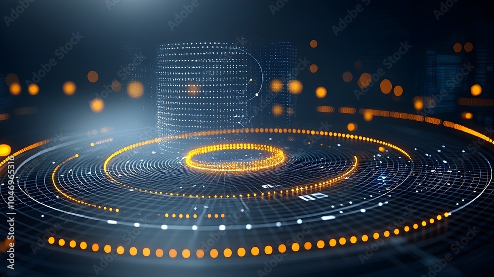 Aufkleber Captivating Connectivity Glowing particles forming dynamic mesmerizing patterns over a dark background representing the concept of generative AI powered technology and interconnectivity