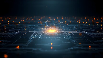 Glowing particles smoothly flowing through a dark futuristic space representing advanced connectivity and generative intelligence  The dynamic digital creates a conceptual visually striking effect