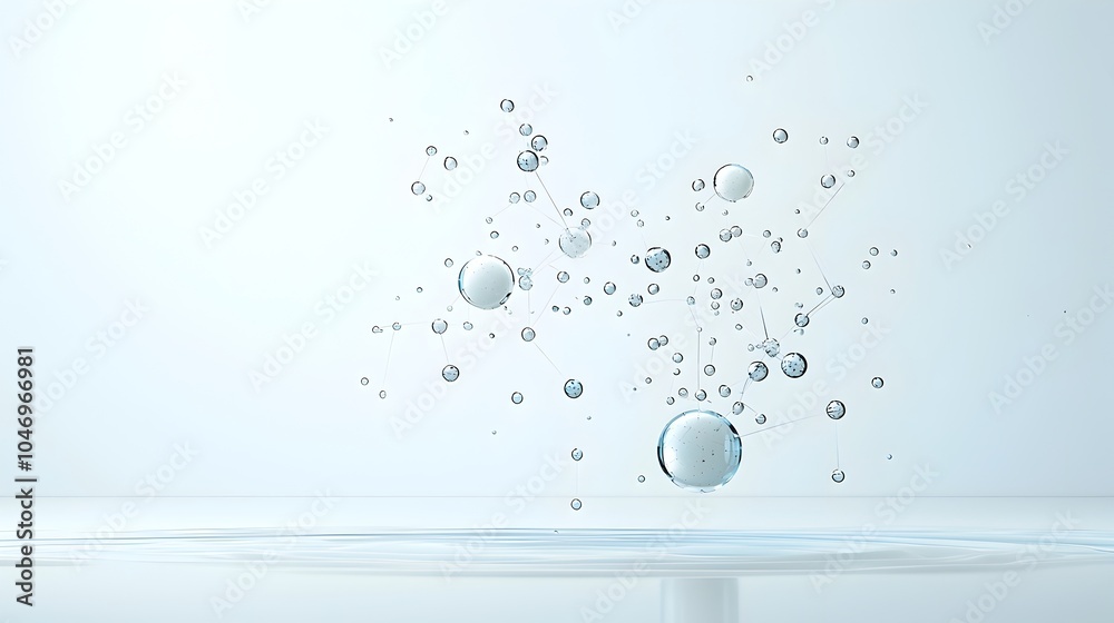 Poster Glowing ethereal particles flowing and swirling in a sleek futuristic white background highlighting the advanced connectivity and innovation of generative systems
