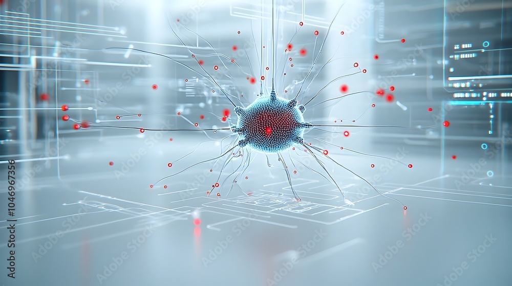 Poster Generative concept with glowing particles flowing across a white futuristic background illustrating the of connectivity and advanced data flow through a dynamic and modern digital visualization