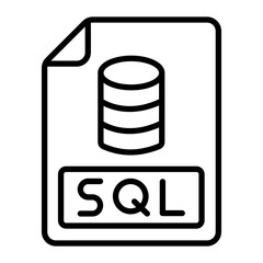 Sql Vector Line Icon Design