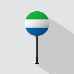 Sierra Leone National Circle Sign Flag Vector Illustration