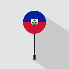 Haiti National Circle Sign Flag Vector Illustration