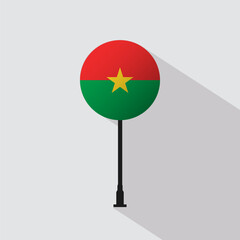Burkina Faso National Circle Sign Flag Vector Illustration