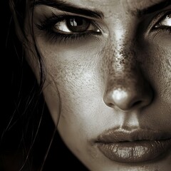 Fototapeta premium Intense Contemplation A Captivating Portrait of Deep Thought and Emotional Intensity