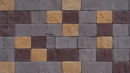 Elegant Textured Stone Tile Pattern on a Wall Surface