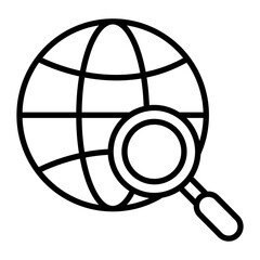 Globe Vector Line Icon Design