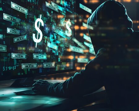 Hacker Breaching Financial System and Stealing Money and Data