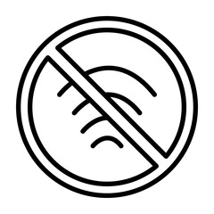 No Internet Vector Line Icon Design