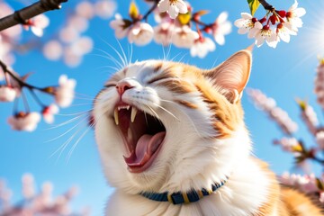 yawning cat