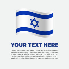 Israel Flag Banner Background Template