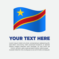Democratic Republic of the Congo Flag Banner Background Template