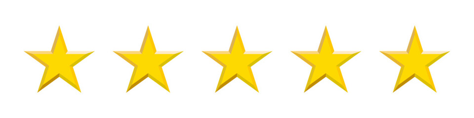 Obraz premium Five star rating. Award 5 stars sign. Isolated five star award.