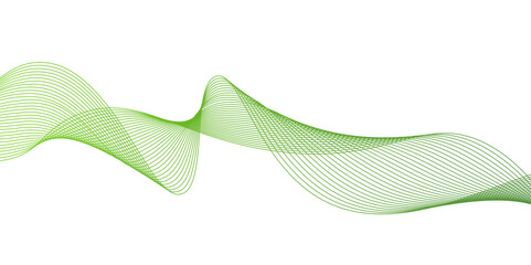 Green wave striped line background. Minimal round lines waves background,Vector abstract graphic design Banner Pattern background,Abstract background with green wave and transparent.