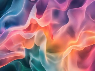 Obraz premium abstract panorama wallpaper showcasing organic lines and fluid forms in a harmonious blend of colors, creating an immersive visual experience that invites exploration and reflection