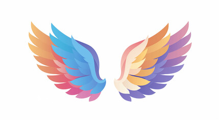 Colorful Gradient Angel Wings Design Illustration