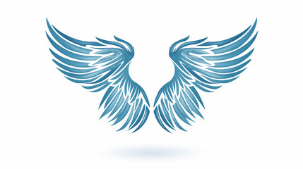 Fototapeta premium Abstract Blue Angel Wings Design Illustration