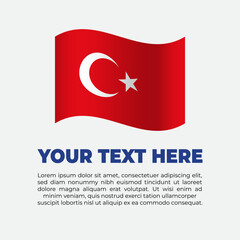 Turkey Flag Banner Background Template