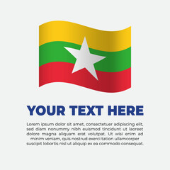 Myanmar Flag Banner Background Template