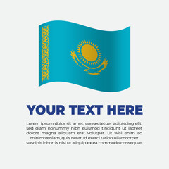 Kazakhstan Flag Banner Background Template