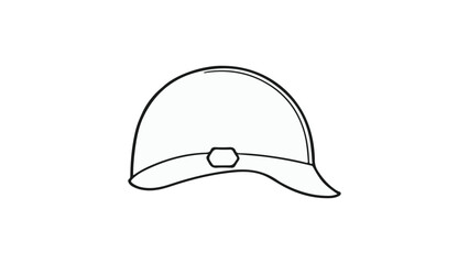 simple outline illustration of a helmet in vector