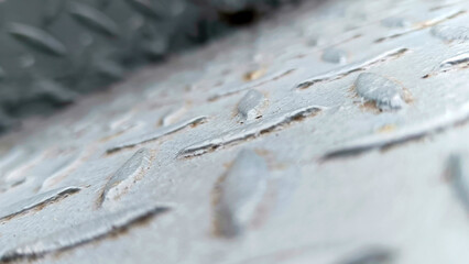 Fototapeta premium Metal plate with a pattern of diamonds