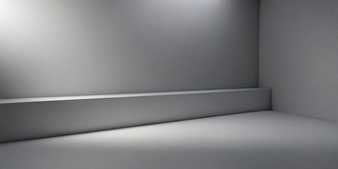 Obraz premium A room with a white wall and a grey floor