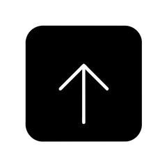 An icon typically used to signify uploading or an upward action within a square context