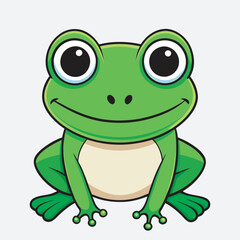 A cute big eyes frog vector art illustration file.