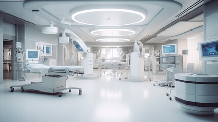 A modern hospital with state-of-the-art medical equipment, dedicated healthcare professionals, and compassionate patient care, symbolizing excellence in  healthcare center concept background  