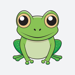 A cute big eyes frog vector art illustration file.