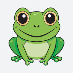 A cute big eyes frog vector art illustration file.