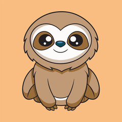 A cute sloth vector art illustration file.