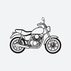 Fototapeta premium Motorcycle silhouette line art vector file.