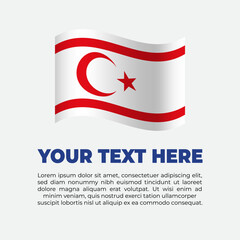 Northern Cyprus Flag Banner Background Template