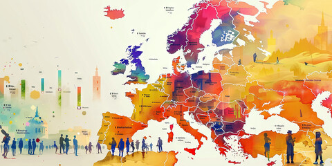 An interactive timeline of European history, incorporating data visualizations to illustrate key events and trends.